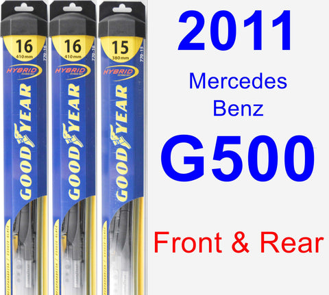 Front & Rear Wiper Blade Pack for 2011 Mercedes-Benz G500 - Hybrid