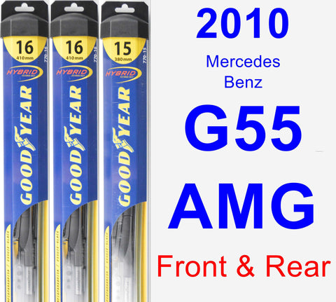Front & Rear Wiper Blade Pack for 2010 Mercedes-Benz G55 AMG - Hybrid