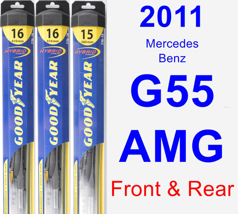 Front & Rear Wiper Blade Pack for 2011 Mercedes-Benz G55 AMG - Hybrid