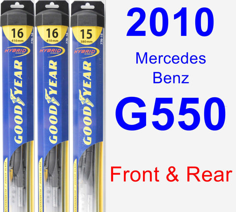 Front & Rear Wiper Blade Pack for 2010 Mercedes-Benz G550 - Hybrid