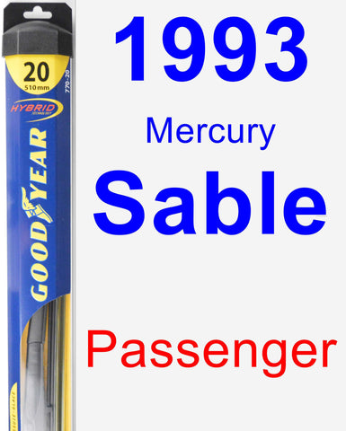 Passenger Wiper Blade for 1993 Mercury Sable - Hybrid