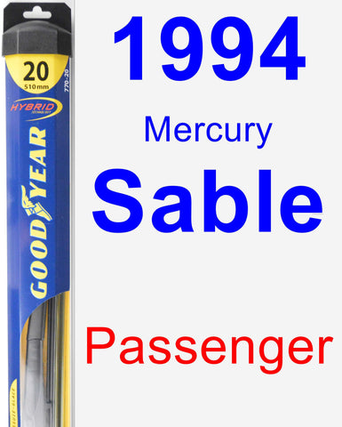 Passenger Wiper Blade for 1994 Mercury Sable - Hybrid