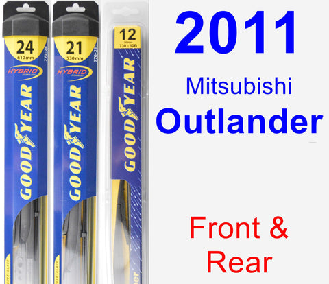 Front & Rear Wiper Blade Pack for 2011 Mitsubishi Outlander - Hybrid