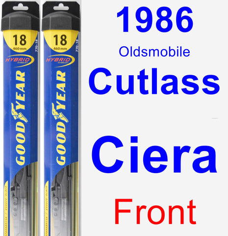Front Wiper Blade Pack for 1986 Oldsmobile Cutlass Ciera - Hybrid