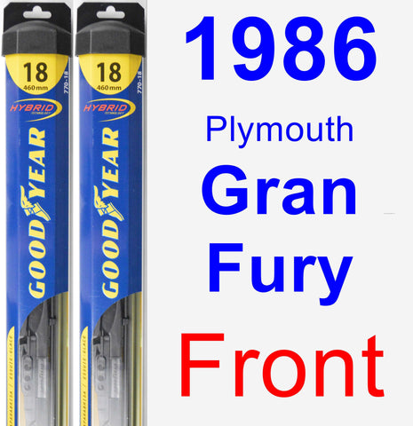 Front Wiper Blade Pack for 1986 Plymouth Gran Fury - Hybrid