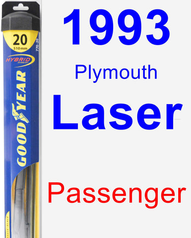 Passenger Wiper Blade for 1993 Plymouth Laser - Hybrid