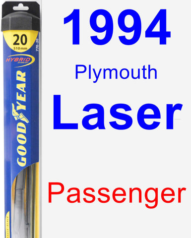 Passenger Wiper Blade for 1994 Plymouth Laser - Hybrid