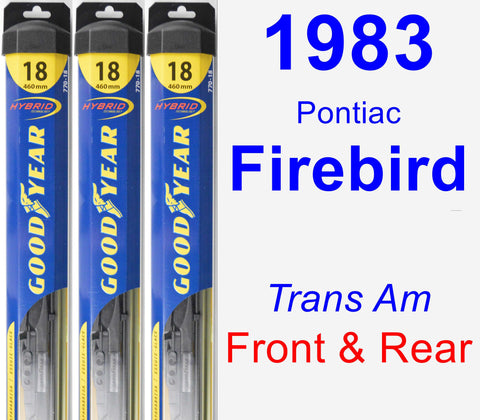 Front & Rear Wiper Blade Pack for 1983 Pontiac Firebird - Hybrid