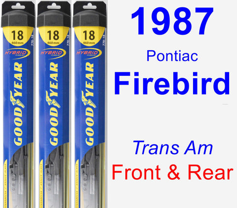 Front & Rear Wiper Blade Pack for 1987 Pontiac Firebird - Hybrid