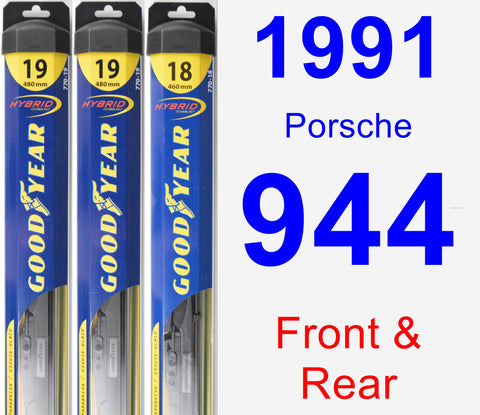 Front & Rear Wiper Blade Pack for 1991 Porsche 944 - Hybrid