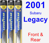 Front & Rear Wiper Blade Pack for 2001 Subaru Legacy - Hybrid