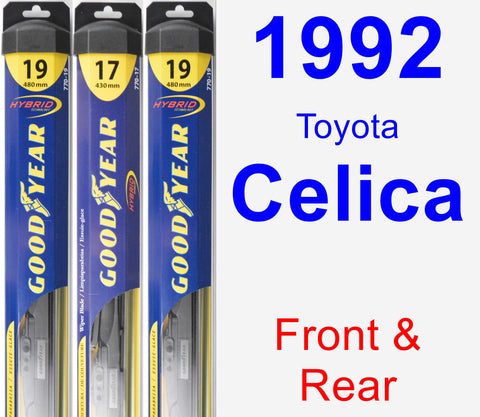 Front & Rear Wiper Blade Pack for 1992 Toyota Celica - Hybrid