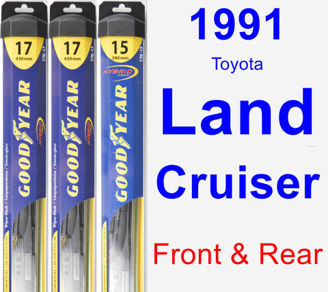Front & Rear Wiper Blade Pack for 1991 Toyota Land Cruiser - Hybrid