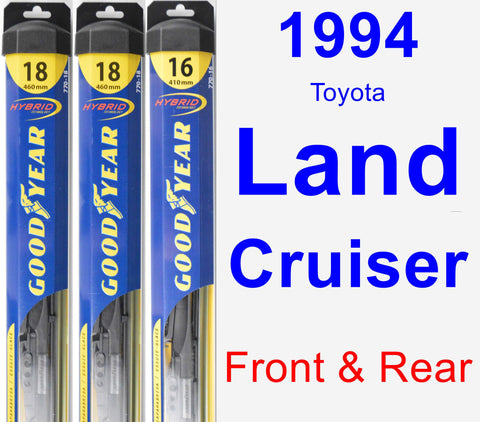 Front & Rear Wiper Blade Pack for 1994 Toyota Land Cruiser - Hybrid