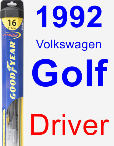 Driver Wiper Blade for 1992 Volkswagen Golf - Hybrid