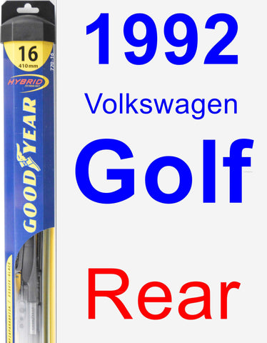 Rear Wiper Blade for 1992 Volkswagen Golf - Hybrid