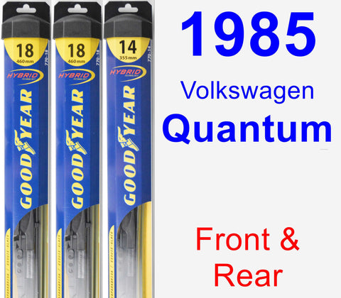 Front & Rear Wiper Blade Pack for 1985 Volkswagen Quantum - Hybrid