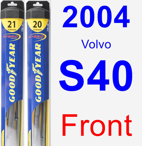 Front Wiper Blade Pack for 2004 Volvo S40 - Hybrid