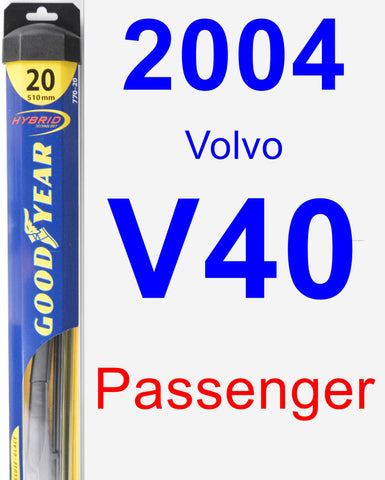 Passenger Wiper Blade for 2004 Volvo V40 - Hybrid