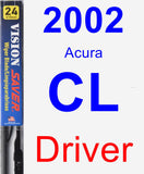 Driver Wiper Blade for 2002 Acura CL - Vision Saver