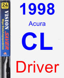 Driver Wiper Blade for 1998 Acura CL - Vision Saver