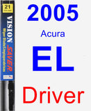 Driver Wiper Blade for 2005 Acura EL - Vision Saver