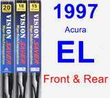 Front & Rear Wiper Blade Pack for 1997 Acura EL - Vision Saver