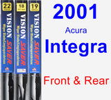 Front & Rear Wiper Blade Pack for 2001 Acura Integra - Vision Saver