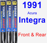Front & Rear Wiper Blade Pack for 1991 Acura Integra - Vision Saver