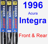 Front & Rear Wiper Blade Pack for 1996 Acura Integra - Vision Saver