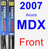 Front Wiper Blade Pack for 2007 Acura MDX - Vision Saver