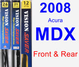 Front & Rear Wiper Blade Pack for 2008 Acura MDX - Vision Saver