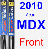 Front Wiper Blade Pack for 2010 Acura MDX - Vision Saver