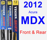 Front & Rear Wiper Blade Pack for 2012 Acura MDX - Vision Saver