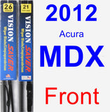 Front Wiper Blade Pack for 2012 Acura MDX - Vision Saver