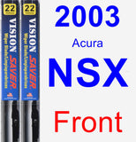 Front Wiper Blade Pack for 2003 Acura NSX - Vision Saver