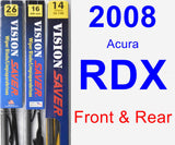 Front & Rear Wiper Blade Pack for 2008 Acura RDX - Vision Saver