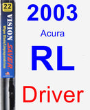 Driver Wiper Blade for 2003 Acura RL - Vision Saver