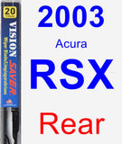 Rear Wiper Blade for 2003 Acura RSX - Vision Saver
