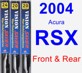 Front & Rear Wiper Blade Pack for 2004 Acura RSX - Vision Saver