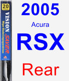 Rear Wiper Blade for 2005 Acura RSX - Vision Saver