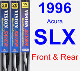 Front & Rear Wiper Blade Pack for 1996 Acura SLX - Vision Saver
