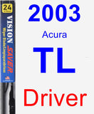 Driver Wiper Blade for 2003 Acura TL - Vision Saver