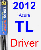 Driver Wiper Blade for 2012 Acura TL - Vision Saver
