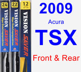 Front & Rear Wiper Blade Pack for 2009 Acura TSX - Vision Saver