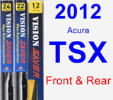 Front & Rear Wiper Blade Pack for 2012 Acura TSX - Vision Saver
