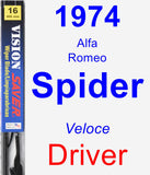 Driver Wiper Blade for 1974 Alfa Romeo Spider - Vision Saver