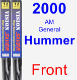 Front Wiper Blade Pack for 2000 AM General Hummer - Vision Saver