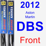 Front Wiper Blade Pack for 2012 Aston Martin DBS - Vision Saver