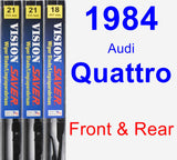 Front & Rear Wiper Blade Pack for 1984 Audi Quattro - Vision Saver